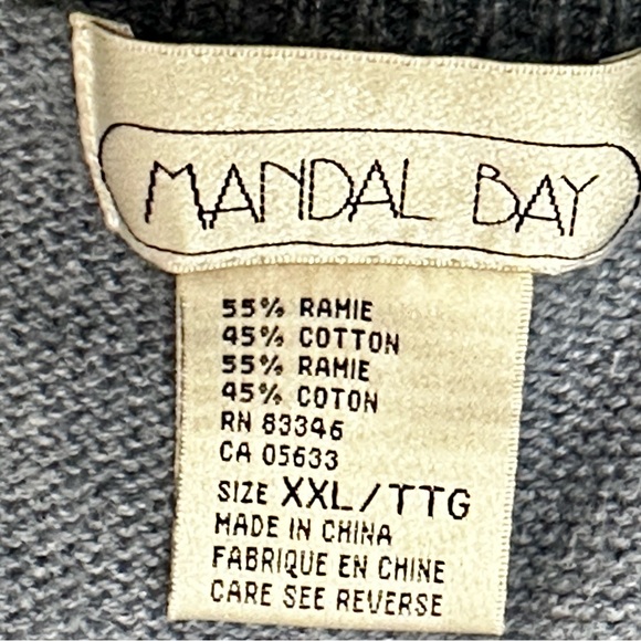 Vintage Mandal Bay CottageCore CoastalGrandma Sweater Vest XXL Beach Embellished - Picture 11 of 12